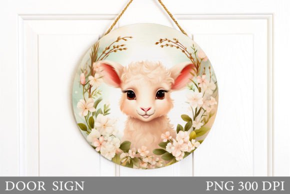 Download Lamb Easter Door Sign Design - Easter door sign Collection