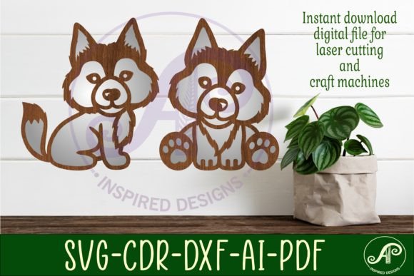 Download Cute Wolf Two Layer Laser Cut out SVG - Premium Resources