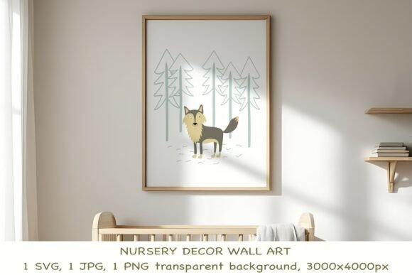 Download Woodland Wolf Forest Nursery Art SVG PNG - Woodland wolf Collection