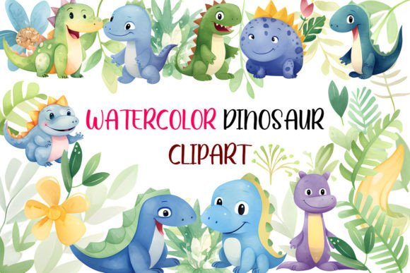 Download Dinosaur Watercolor Clipart Collection - Dino Collection