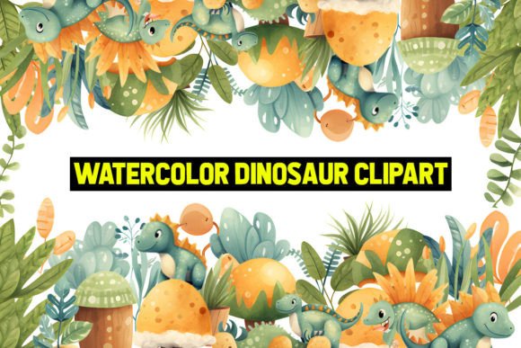 Download Dinosaur Watercolor Clipart PNG Set - Dino Collection