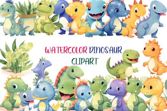 Download Dinosaur Watercolor Clipart Collection - Dino Collection