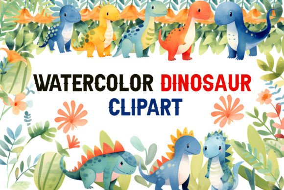 Download Dinosaur Watercolor Clipart Collection - Dino Collection