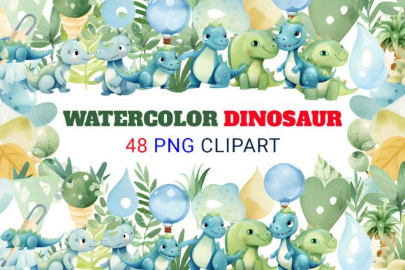 Download Dinosaur Watercolor Clipart Collection - Dino Collection