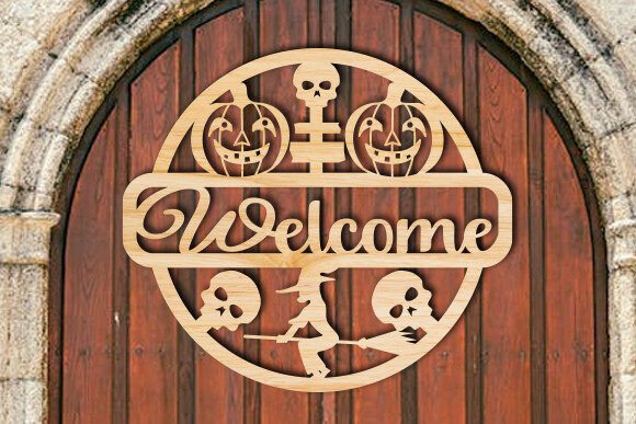 Download Laser Cut Halloween Welcome Gate Sign - Gate sign Collection